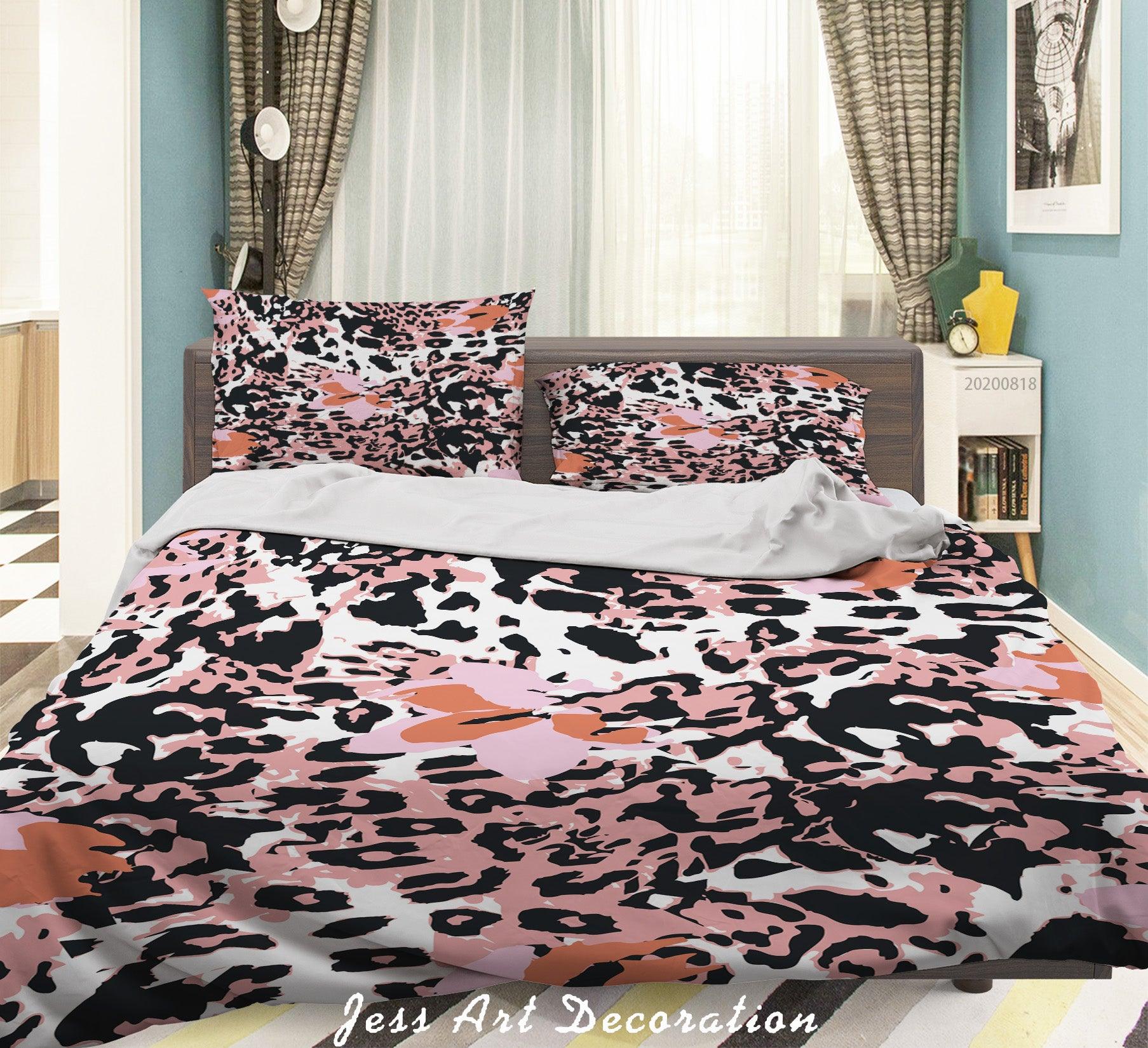 3D Vintage Pattern Abstract Pink Black Quilt Cover Set Bedding Set Duvet Cover Pillowcases LXL- Jess Art Decoration