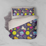 3D Blue Planet Cat Star Heart Triangle Quilt Cover Set Bedding Set Pillowcases 13- Jess Art Decoration