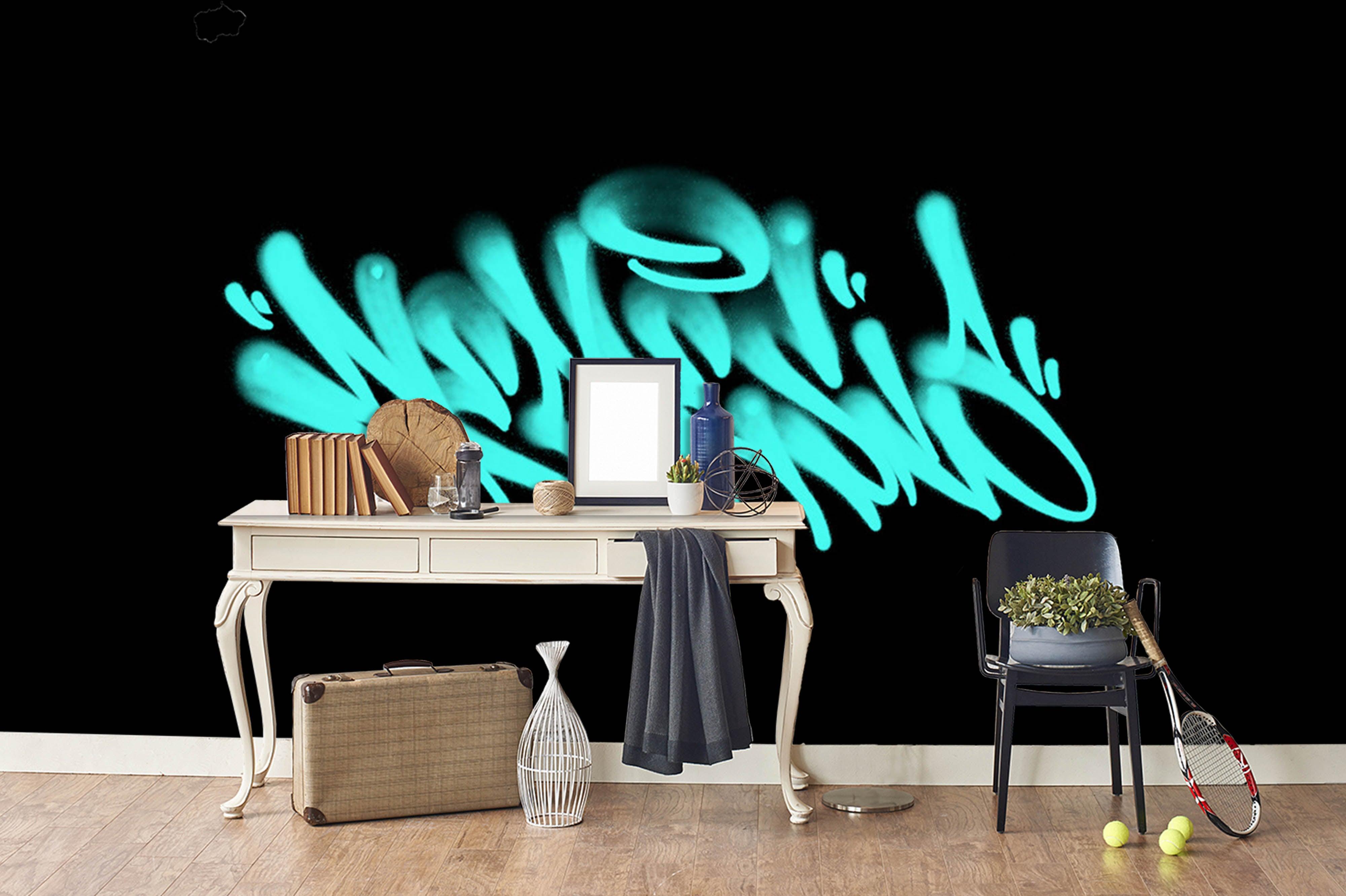 3D Abstract Blue Slogan Wall Mural Wallpaper 245- Jess Art Decoration