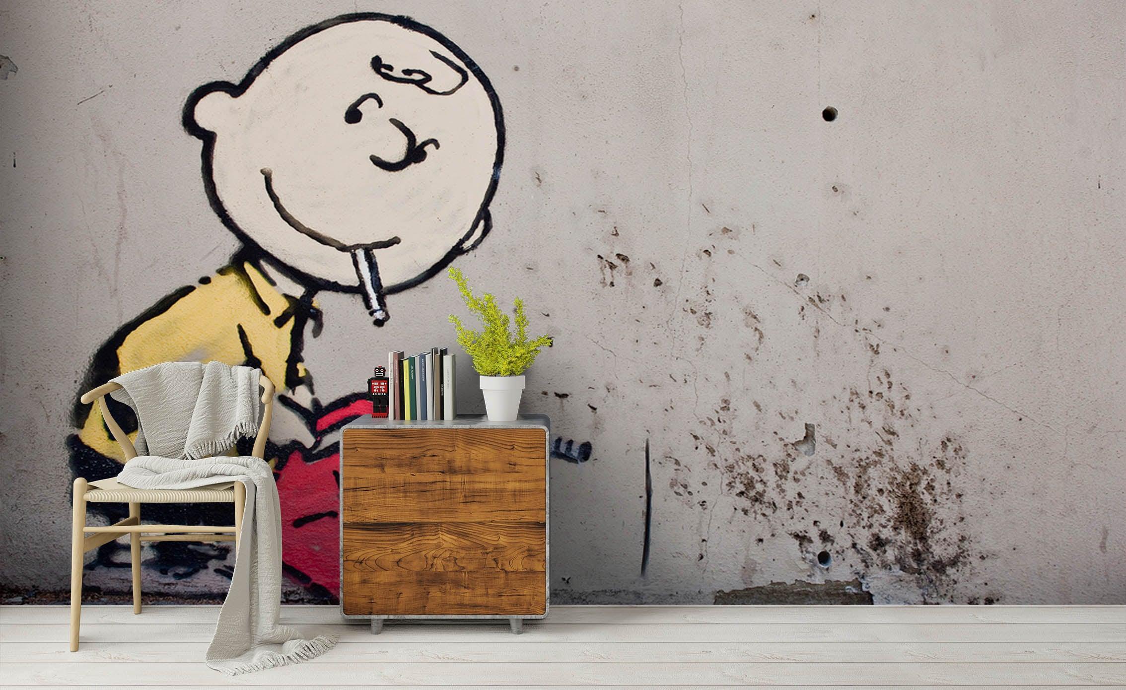 3D Banksy Mural Color Boy Refuel Wall Mural Wallpaper ZY D95- Jess Art Decoration