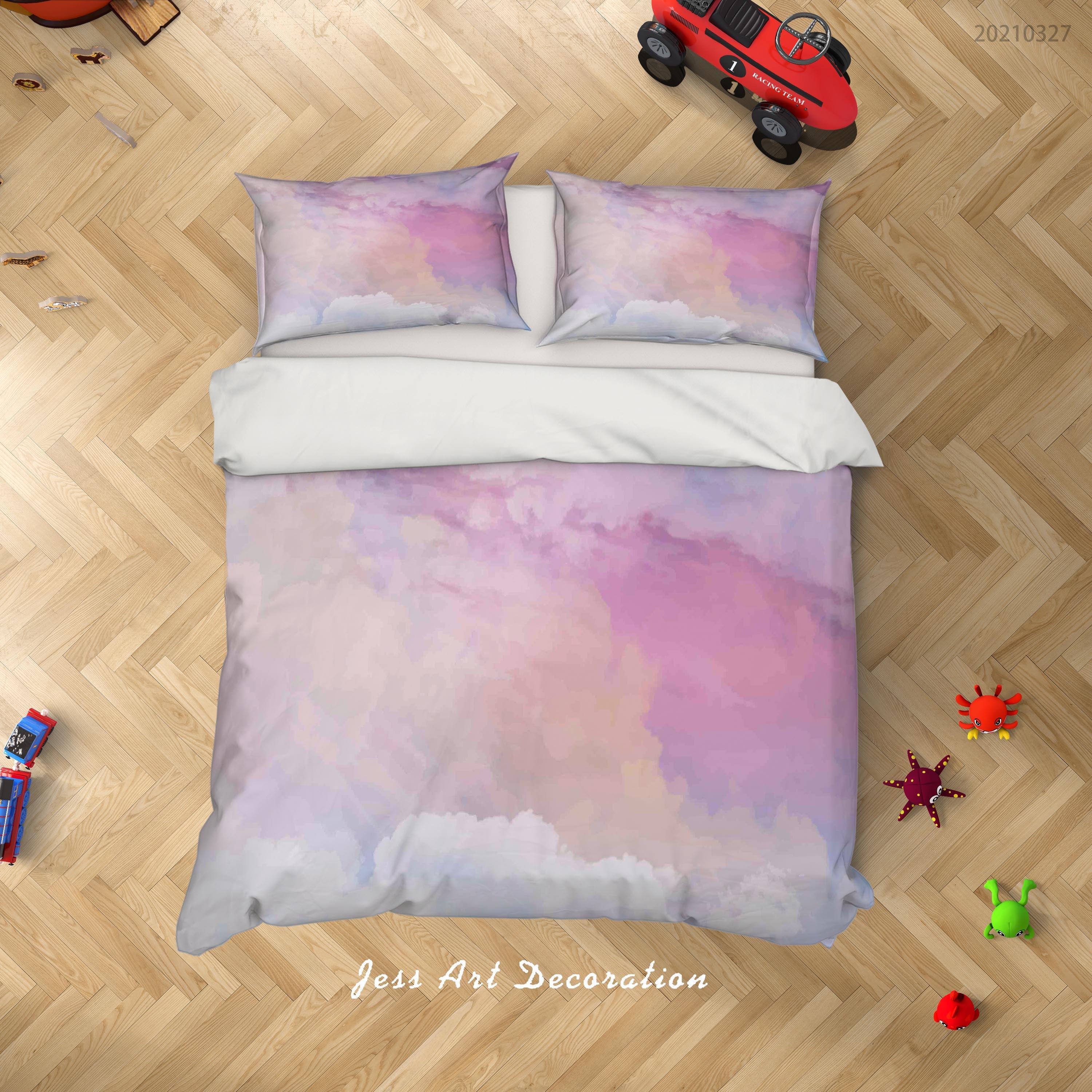 3D Watercolor Sky Cloud Quilt Cover Set Bedding Set Duvet Cover Pillowcases 56- Jess Art Decoration