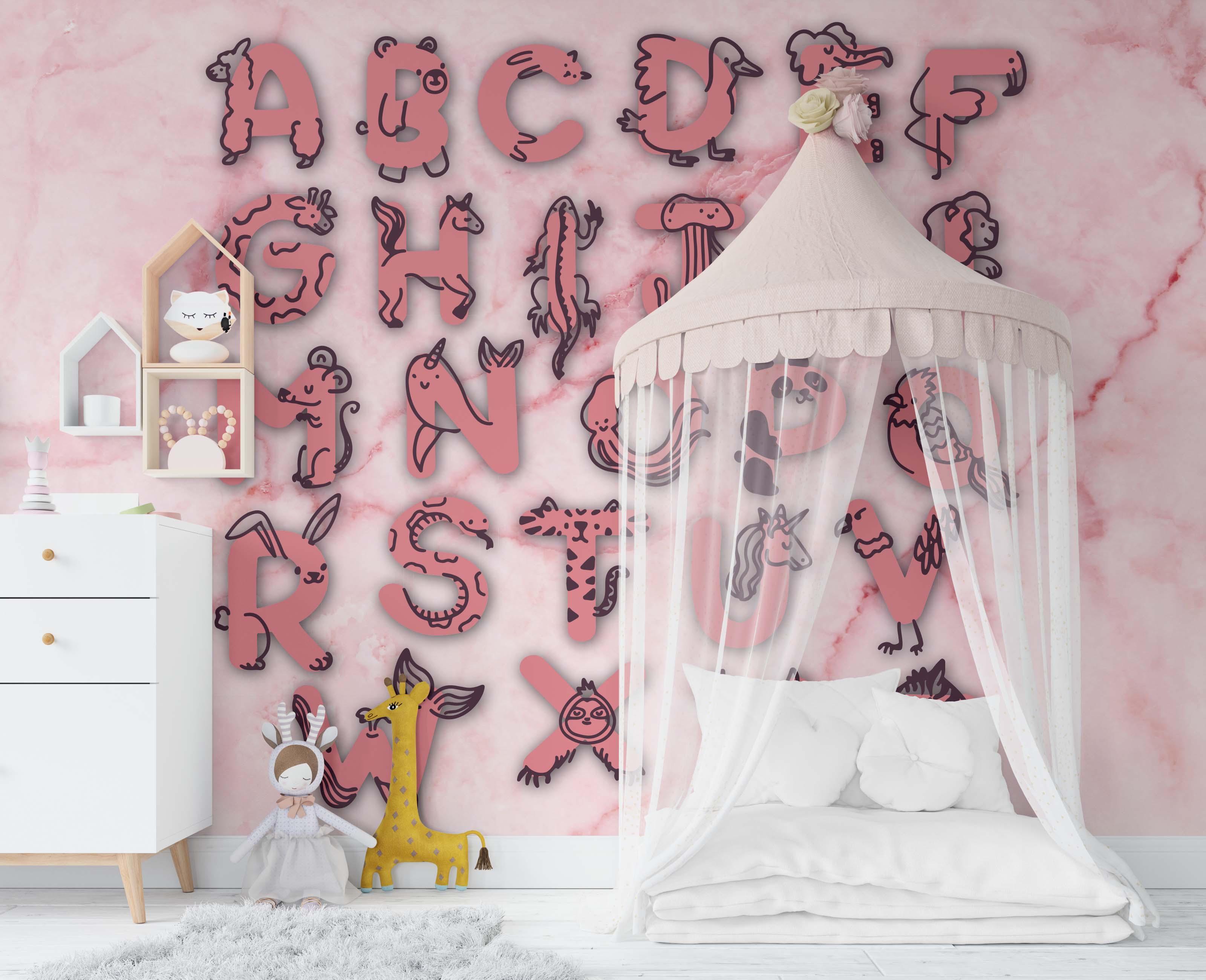 3D Pink Letter Wall Mural Wallpaper 52- Jess Art Decoration