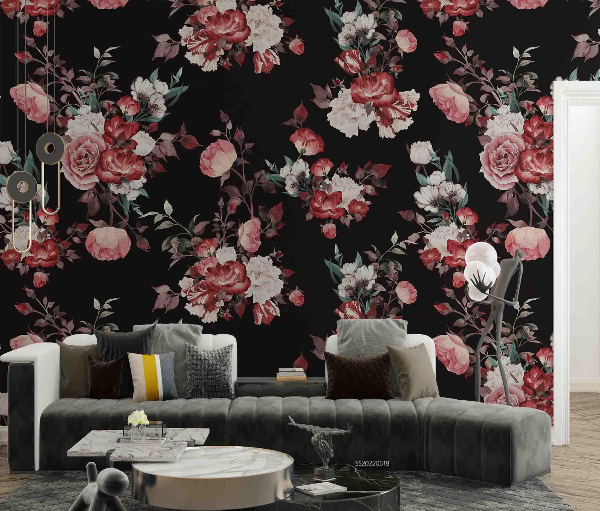 3D Vintage Floral Seamless Wall Mural Wallpaper SWW 61- Jess Art Decoration