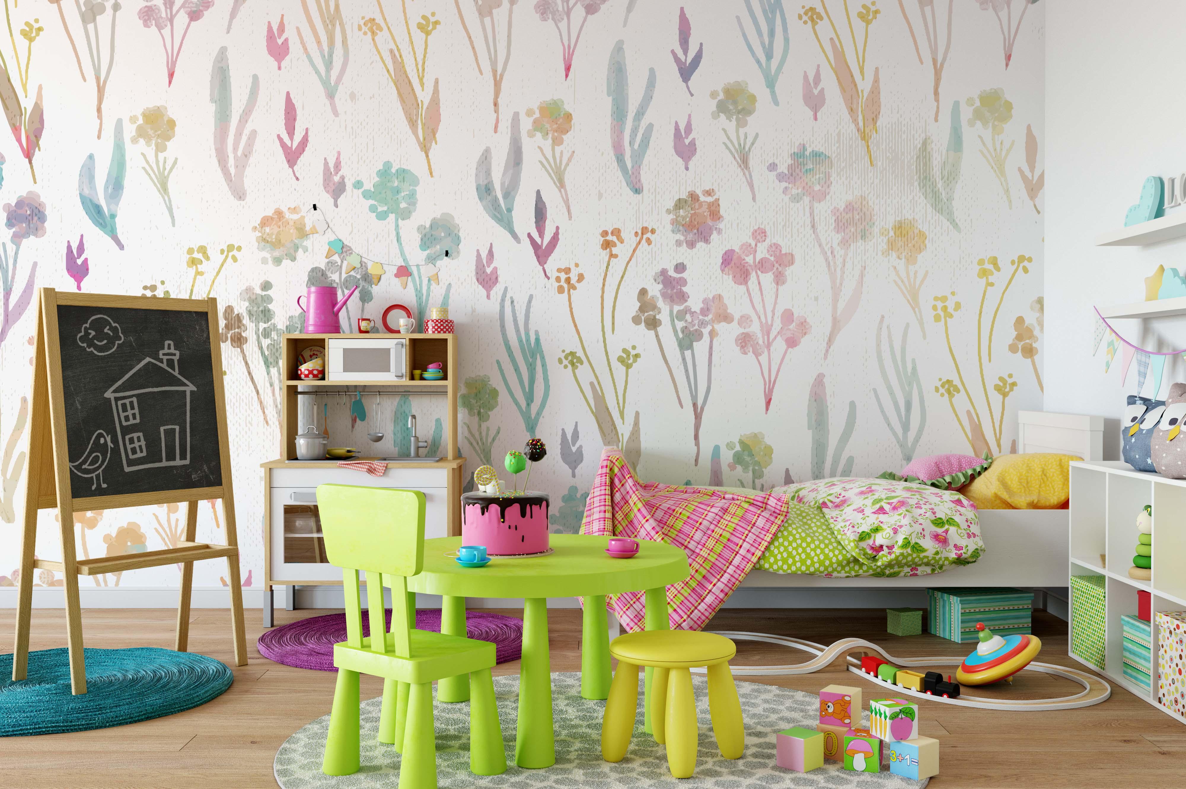 3D Watercolor Flowers Wall Mural Wallpaper 158- Jess Art Decoration