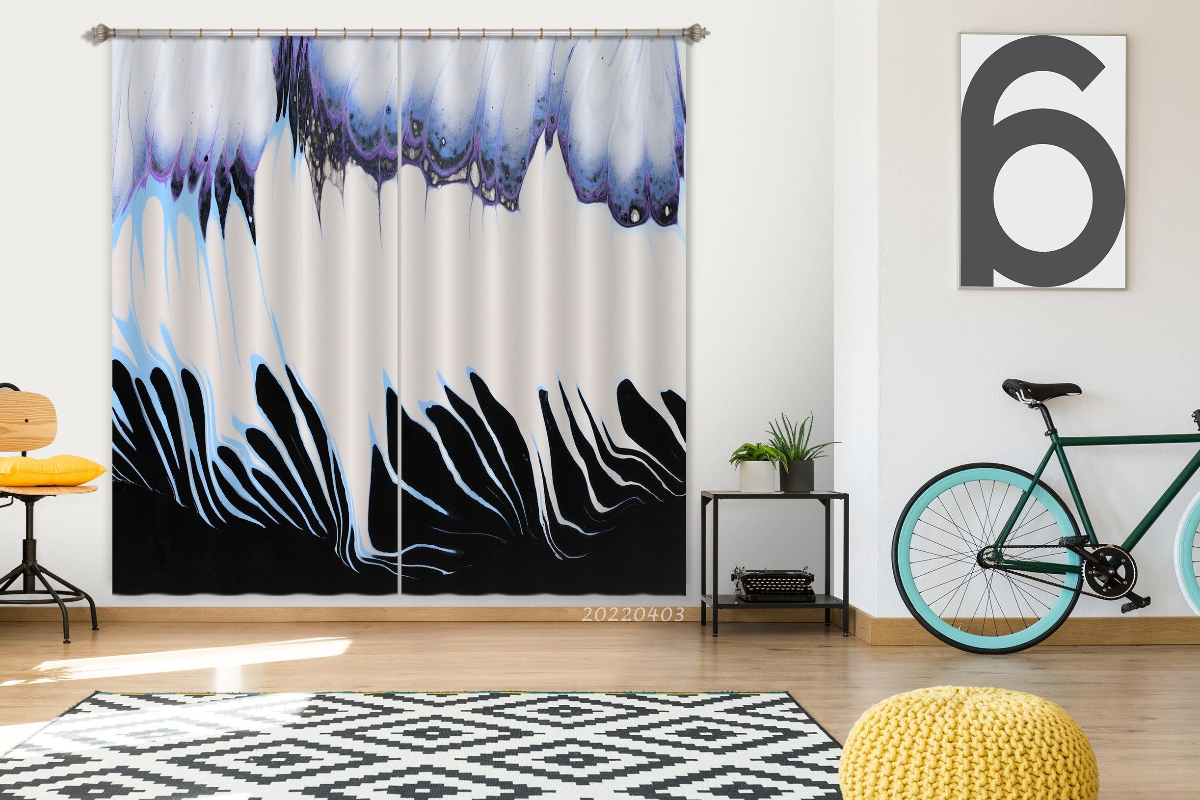 3D Abstract Butterfly Wings Texture Curtains and Drapes GD 3197- Jess Art Decoration
