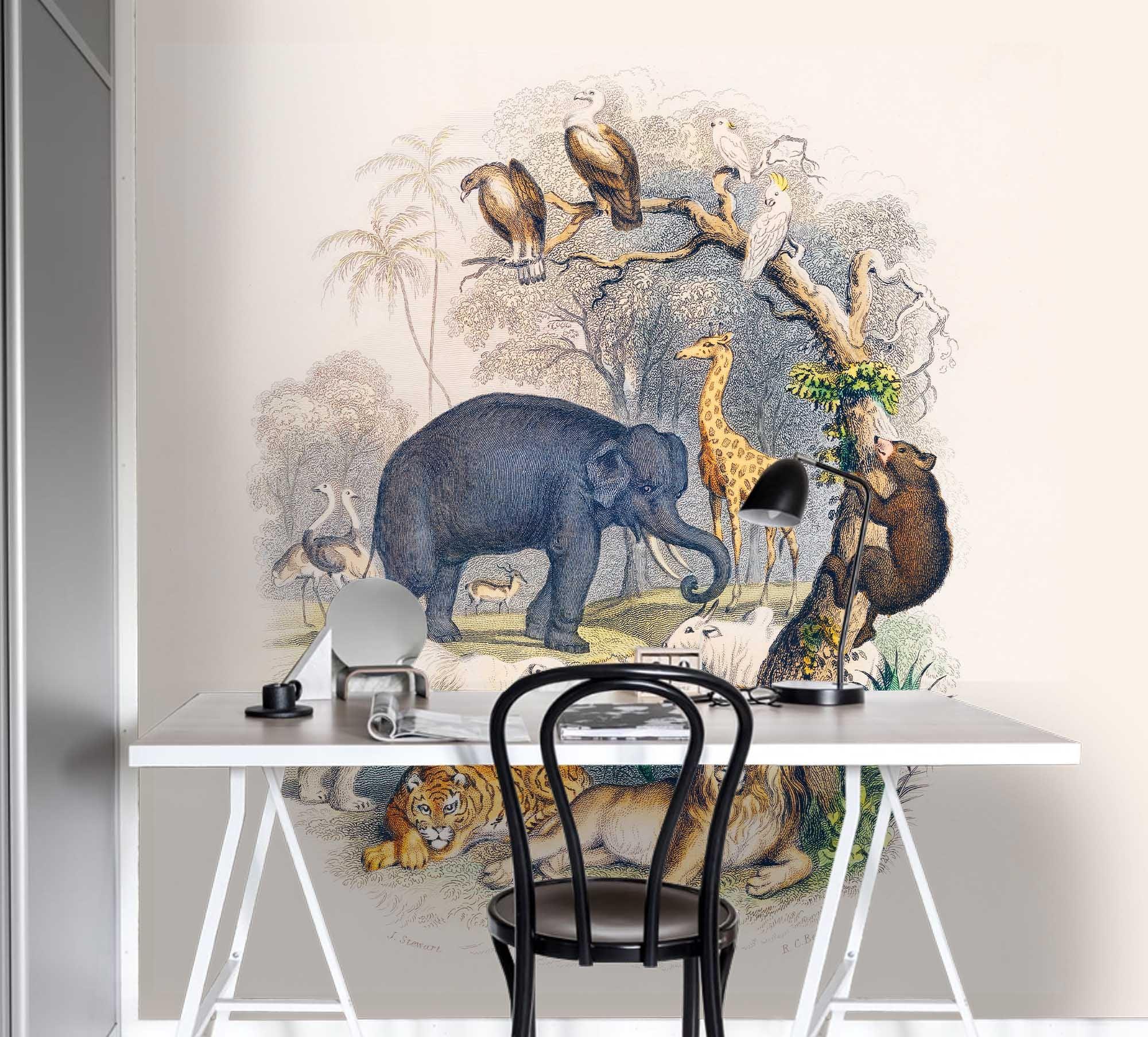 3D Hand Painted Animal Wall Mural Wallpaper 134- Jess Art Decoration