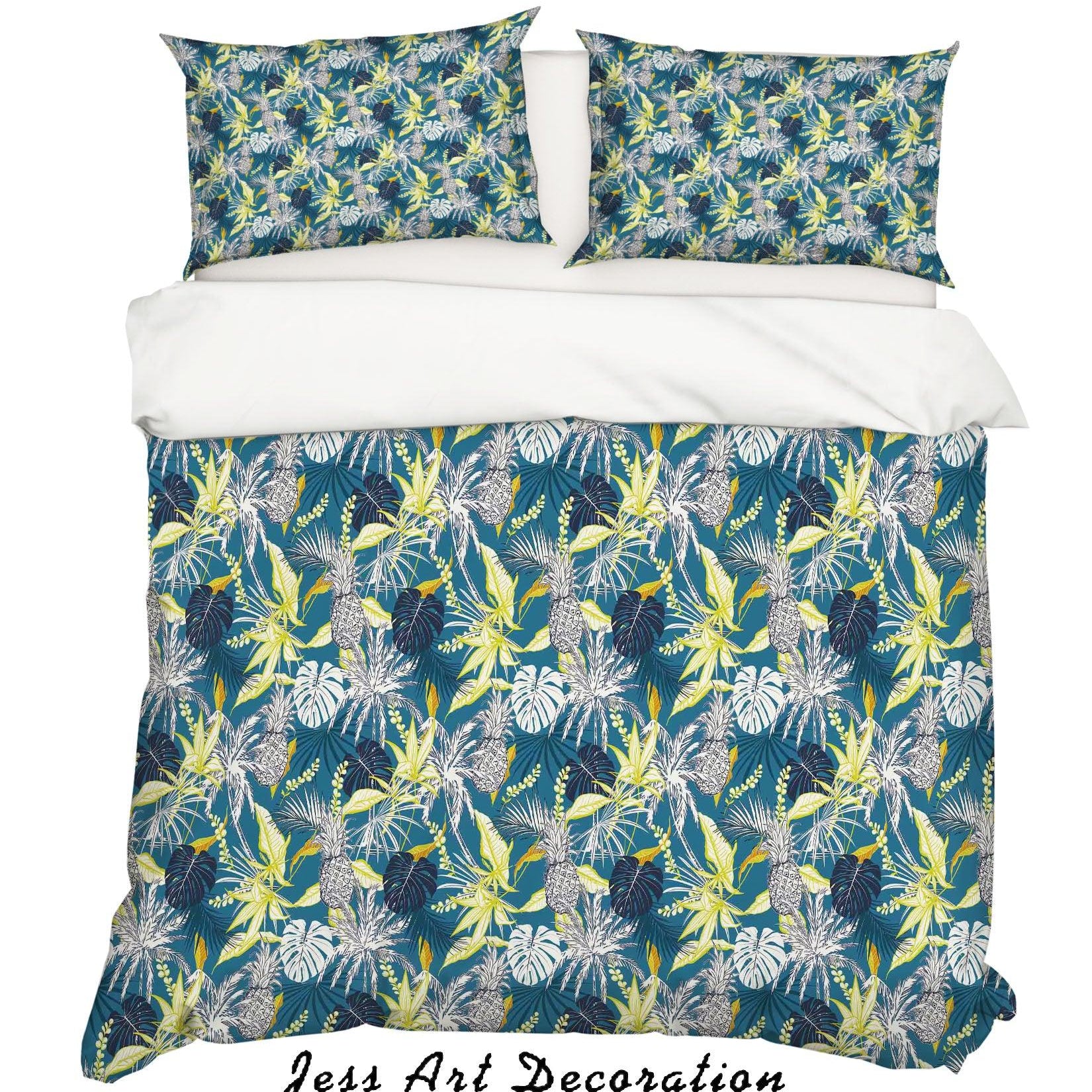 3D Abstract Leaves Pattern Quilt Cover Set Bedding Set Duvet Cover Pillowcases WJ 6875- Jess Art Decoration