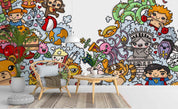 3D Colourful Cartoon Animal Octopus Frog Character Wall Mural Wallpaper ZY D102- Jess Art Decoration