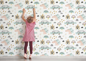 3D Cartoon Animal Avatar Car Wall Mural Wallpaper GD 243- Jess Art Decoration