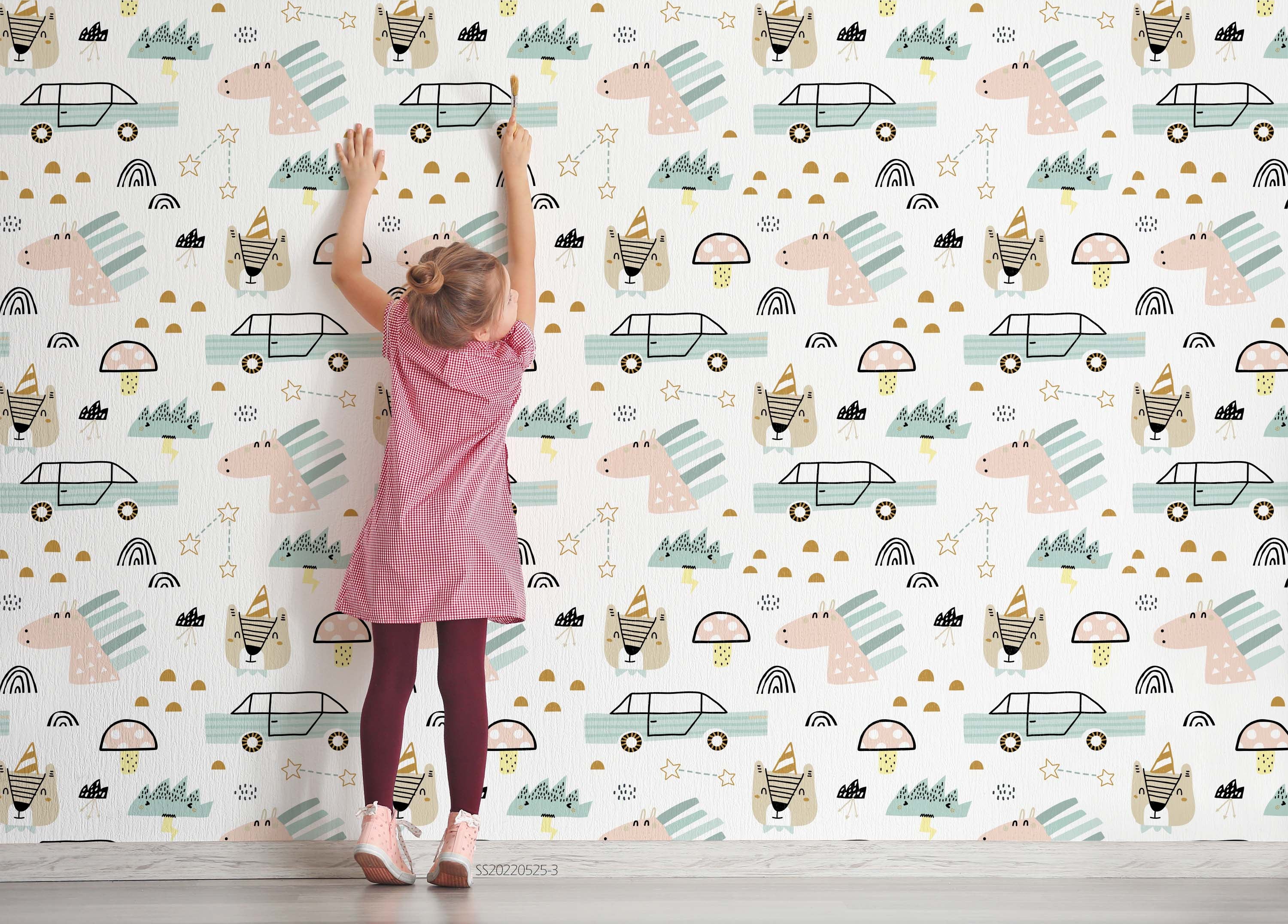 3D Cartoon Animal Avatar Car Wall Mural Wallpaper GD 243- Jess Art Decoration