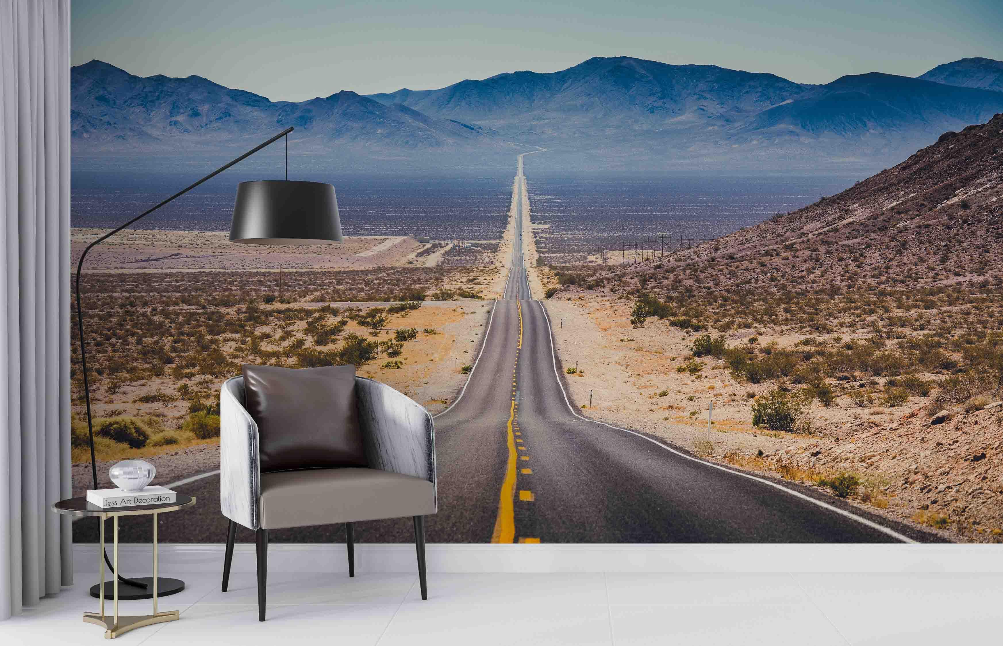 3D Highway Plant Mountain Wall Mural Wallpaper GD 2728- Jess Art Decoration