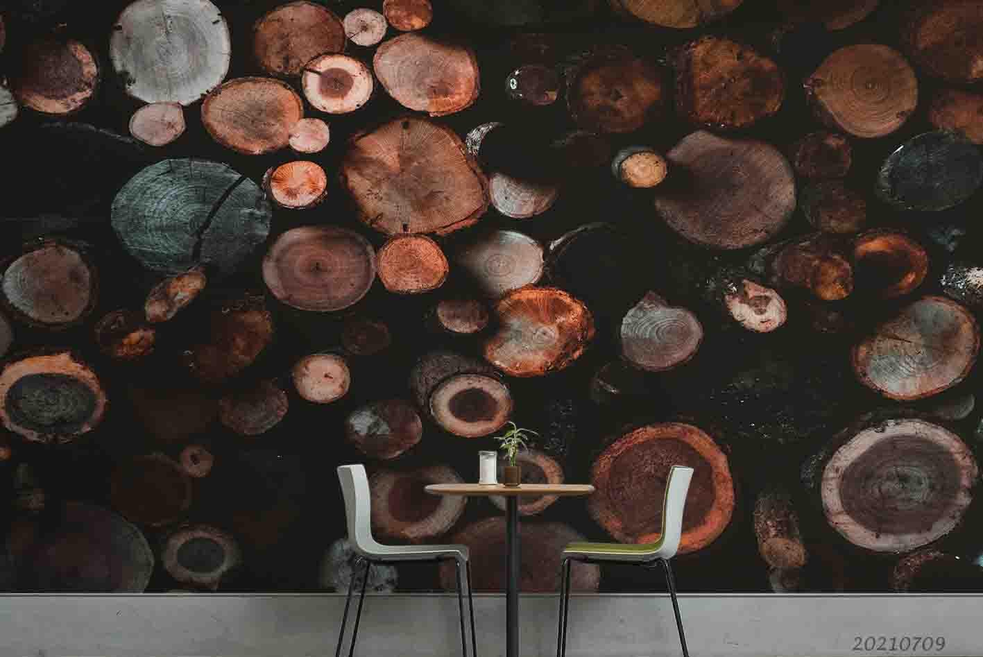 3D Wooden Stump Wall Mural Wallpaper SWW3915- Jess Art Decoration