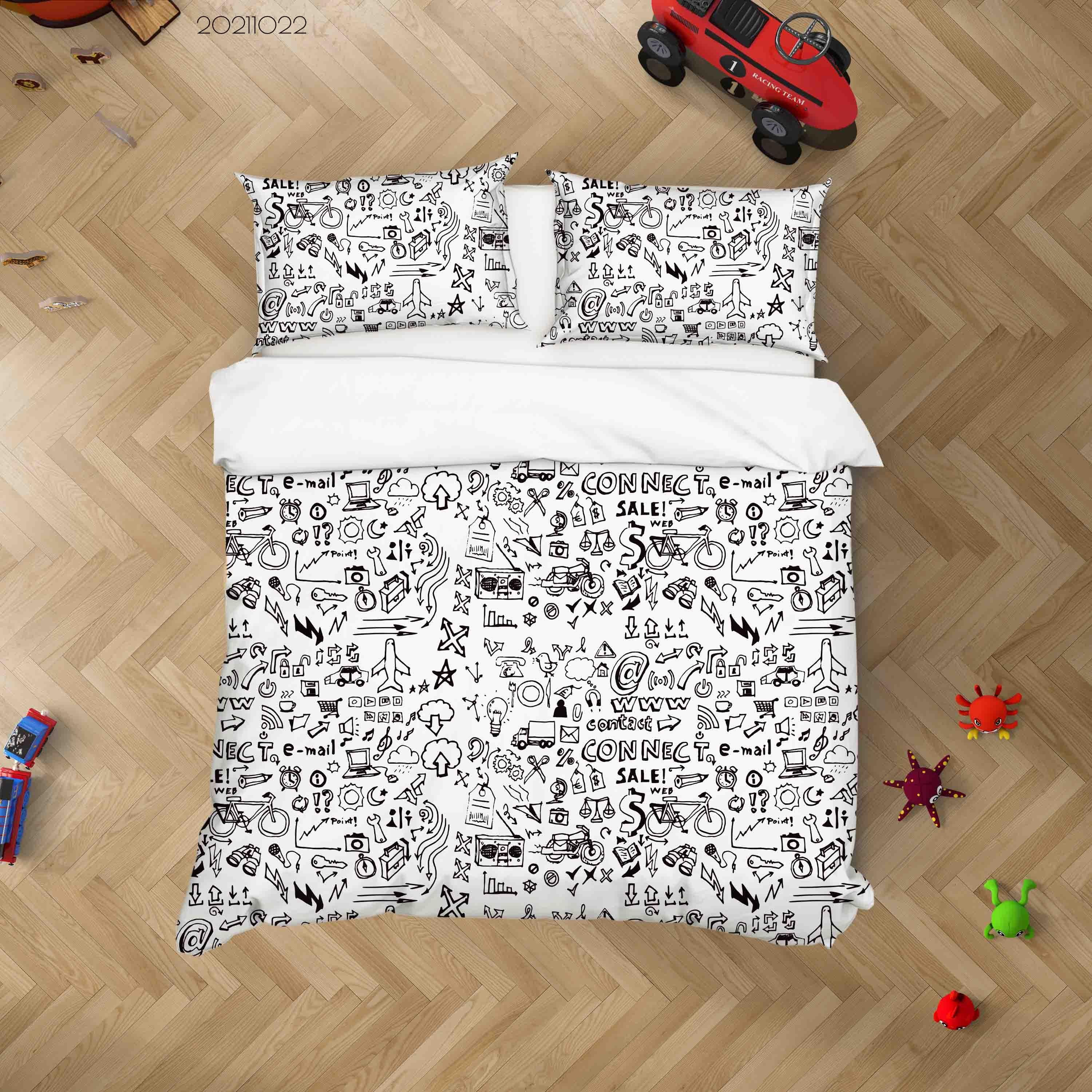 3D Abstract Comic Art Graffiti Quilt Cover Set Bedding Set Duvet Cover Pillowcases 9- Jess Art Decoration