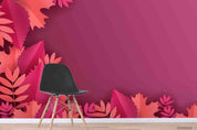 3D Embossed Pink Leaves Plant Wall Mural Wallpaper LXL- Jess Art Decoration