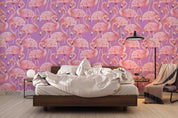 3D Hand Drawn Animal Pink Flamingo Wall Mural Wallpaper LQH 62- Jess Art Decoration