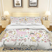 3D Cartoon Animal Flower Quilt Cover Set Bedding Set Pillowcases 64- Jess Art Decoration