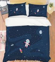 3D Blue Sky Astronaut Quilt Cover Set Bedding Set Pillowcases 160- Jess Art Decoration