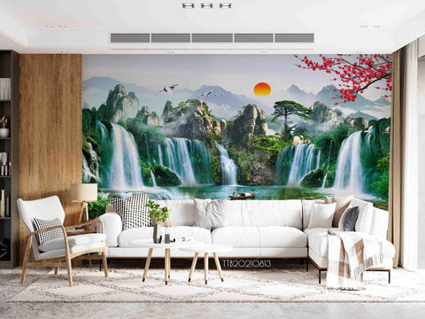 3D Chinese Style Landscape Scenery Wall Mural Wallpaper SWW5138- Jess Art Decoration