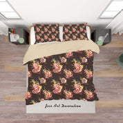 3D Black Red Flowers Quilt Cover Set Bedding Set Duvet Cover Pillowcases SF09- Jess Art Decoration