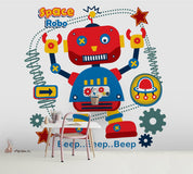 3D Cartoon Robot Pattern Wall Mural Wallpaper 44- Jess Art Decoration