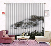 3D Landscape Mountain Rock Cloud Fog Woods Curtains and Drapes GD 4447- Jess Art Decoration