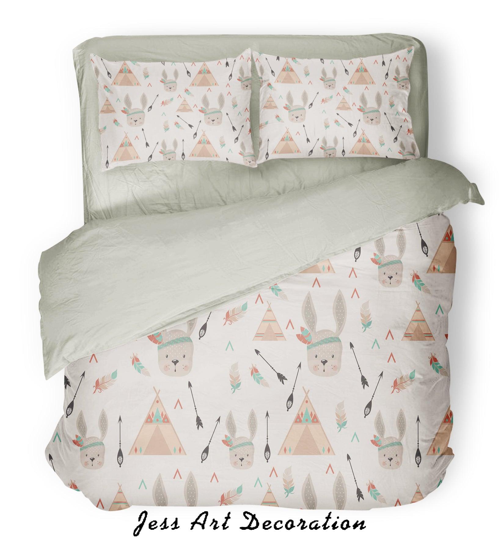 3D Color Rabbit Pattern Quilt Cover Set Bedding Set Pillowcases  58- Jess Art Decoration