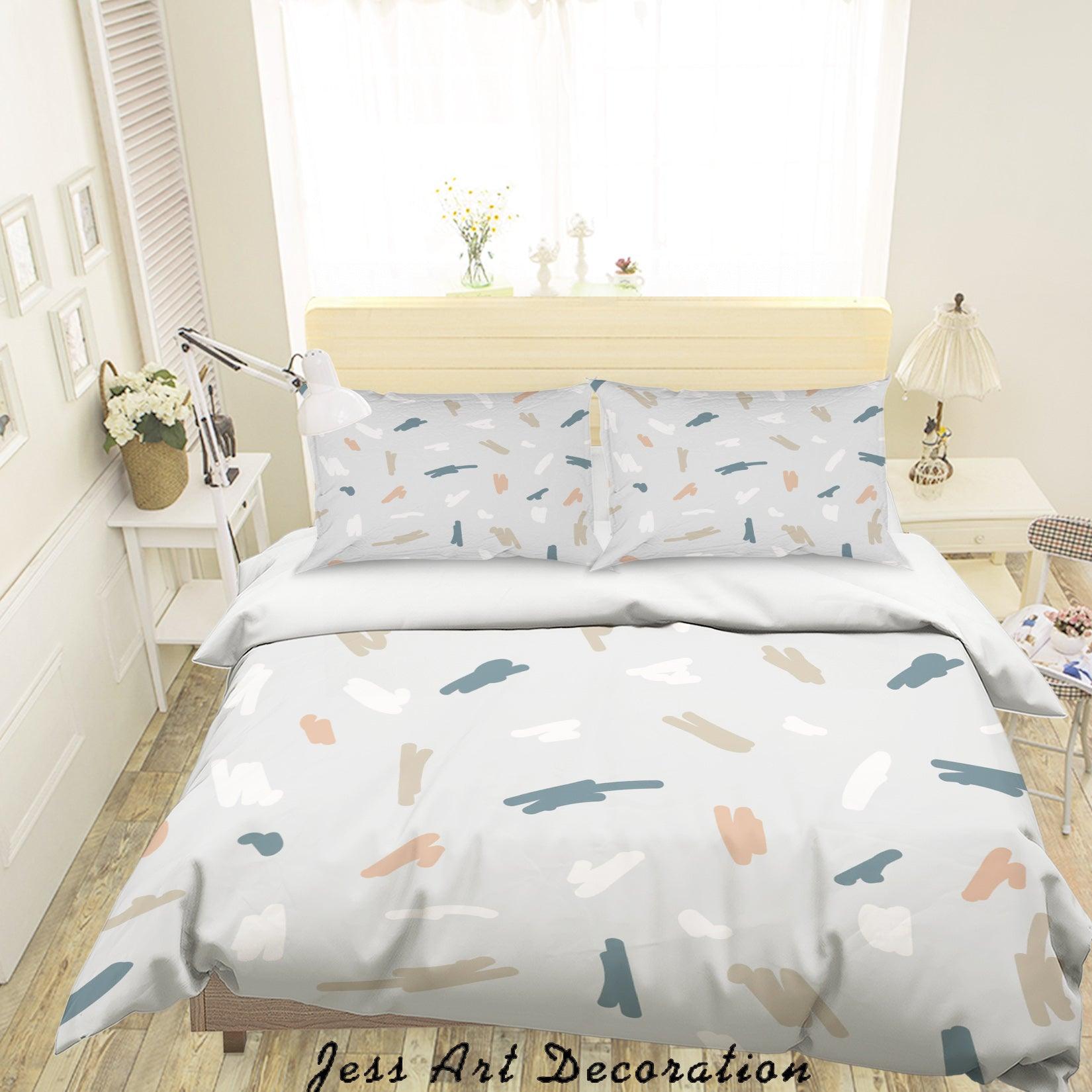 3D Abstract Grey Geometric Pattern Quilt Cover Set Bedding Set Duvet Cover Pillowcases A023 LQH- Jess Art Decoration