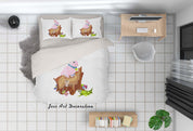 3D White Rabbit Quilt Cover Set Bedding Set Duvet Cover Pillowcases SF21- Jess Art Decoration