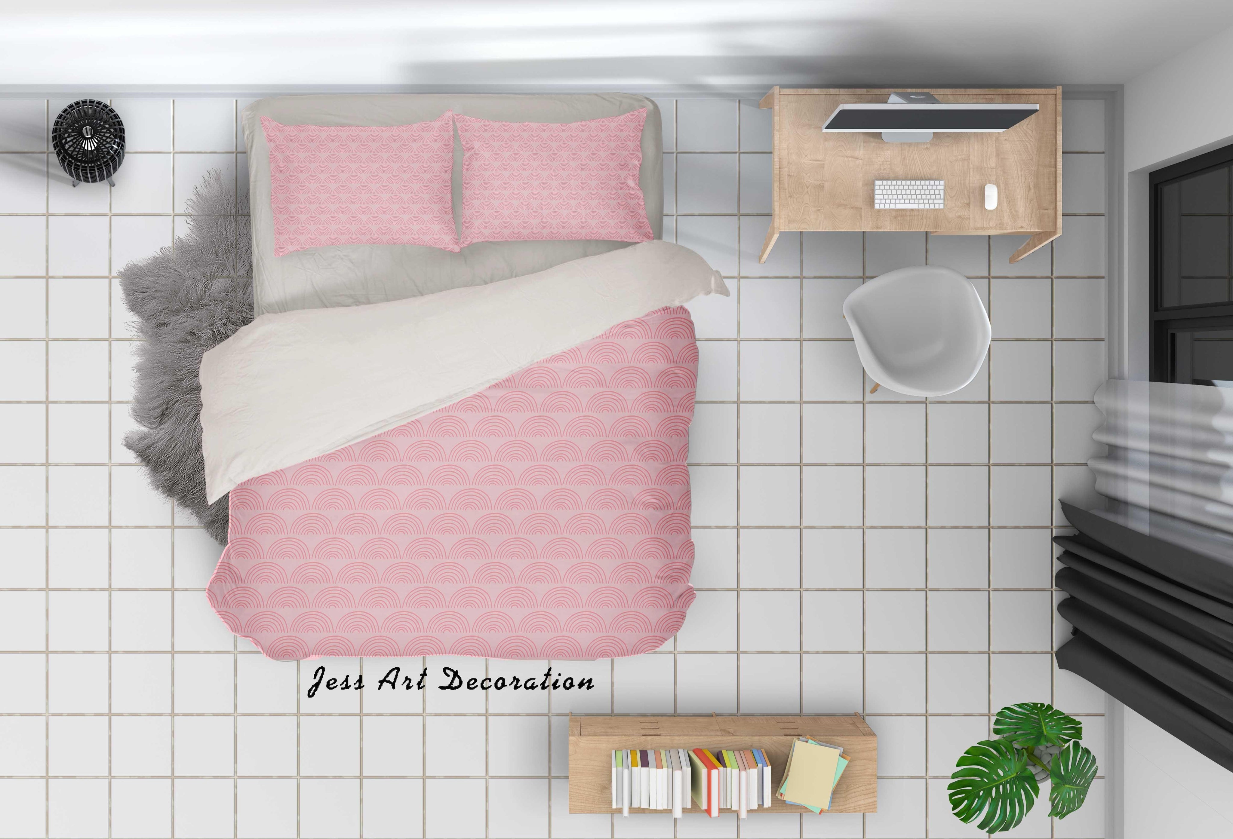 3D Pink Wave Clouds Quilt Cover Set Bedding Set Duvet Cover Pillowcases SF84- Jess Art Decoration