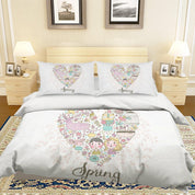 3D Cartoon Love Flower Quilt Cover Set Bedding Set Pillowcases 67- Jess Art Decoration