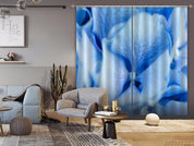 3D Blue Floral Curtains and Drapes LQH 309- Jess Art Decoration