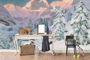 3D Snowy Pine Wall Mural Wallpaper 63- Jess Art Decoration