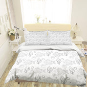 3D Gray Fish Pattern Quilt Cover Set Bedding Set Pillowcases 124- Jess Art Decoration