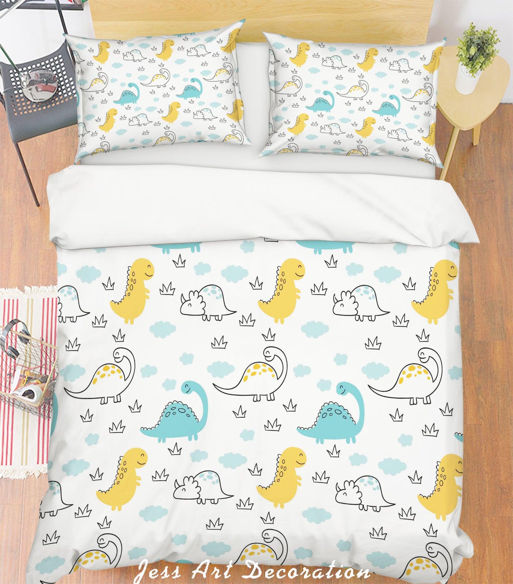 3D Color Cartoon Dinosaur Quilt Cover Set Bedding Set Pillowcases  61- Jess Art Decoration