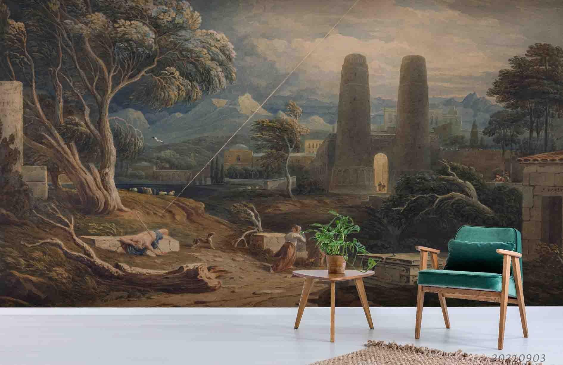 3D Nature Landscape Oil Painting Wall Mural Wallpaper LQH 122- Jess Art Decoration