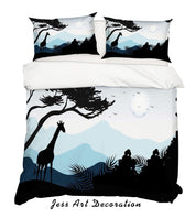 3D Cartoon Giraffe Mountain Quilt Cover Set Bedding Set Pillowcases 123- Jess Art Decoration
