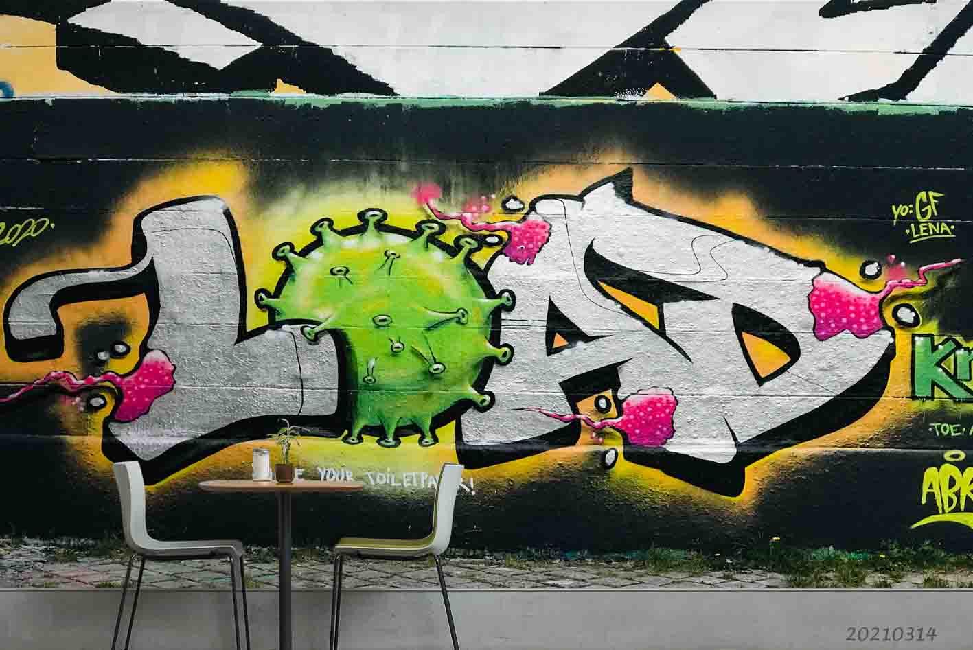 3D Abstract Colored Street Graffiti Wall Mural Wallpaper LQH 204- Jess Art Decoration