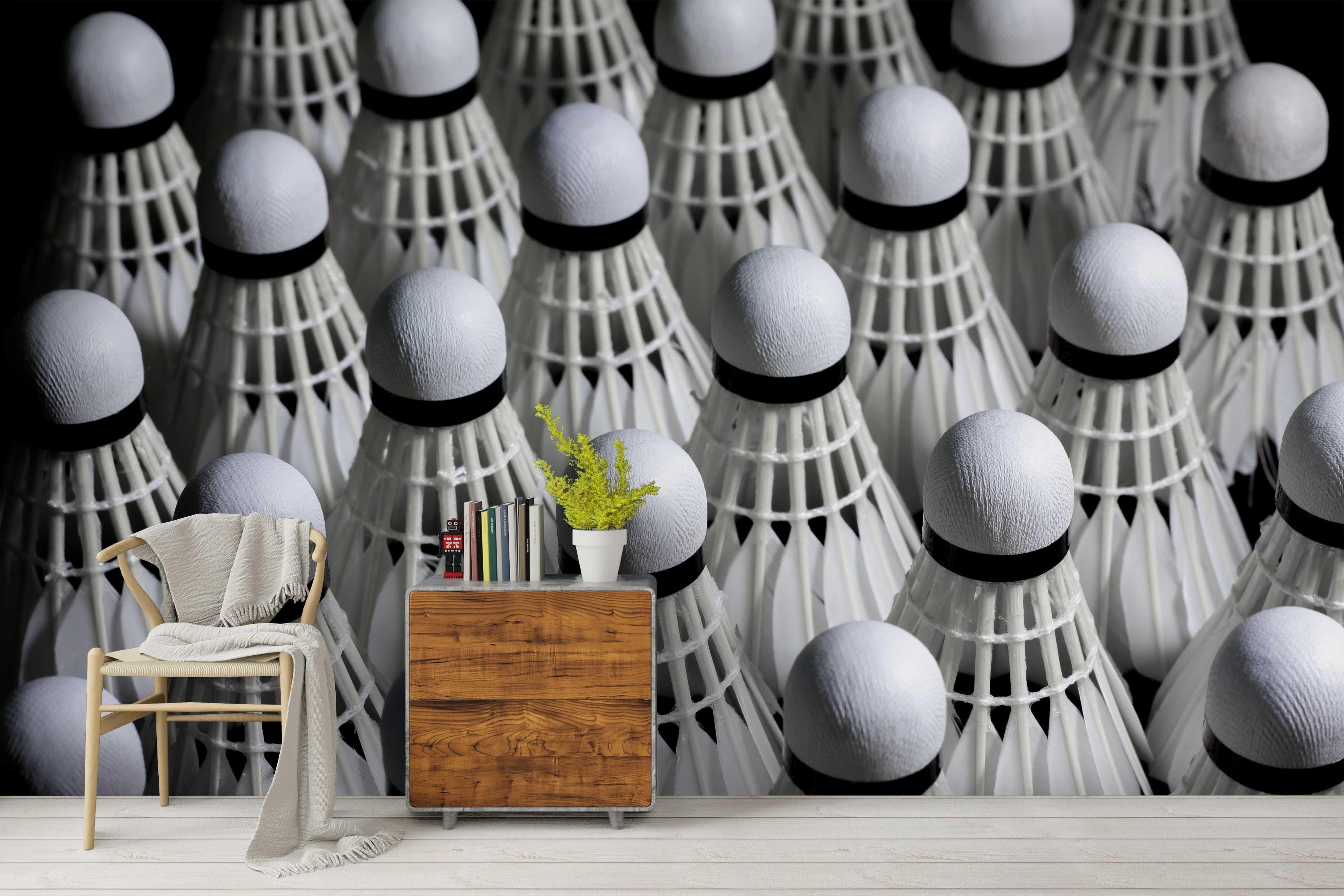 3D Badminton Shuttlecock Wall Mural Wallpaper SF111- Jess Art Decoration