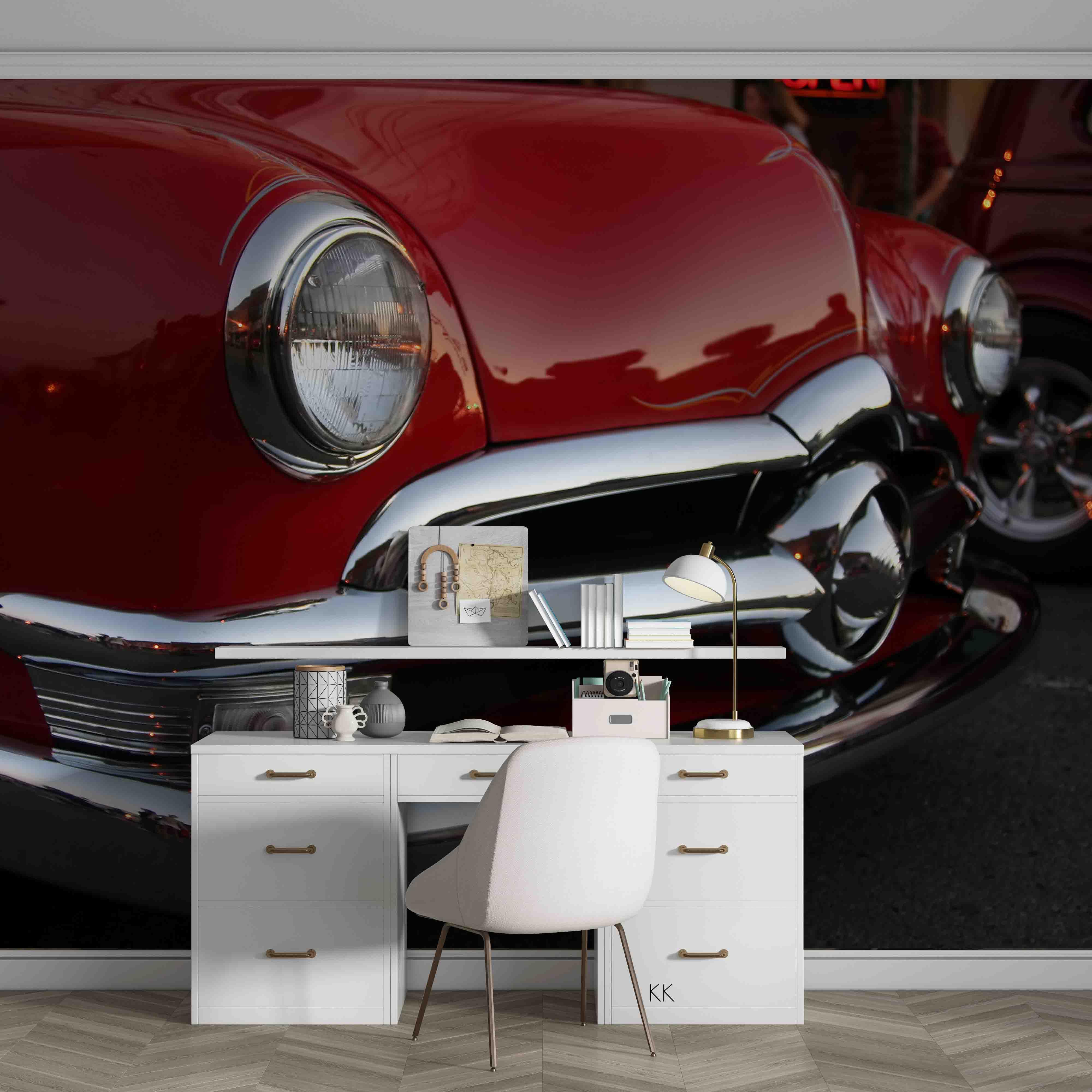 3D American Retro Car Front Pattern Wall Mural Wallpaper GD 3267- Jess Art Decoration