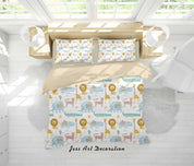 3D Cartoon Animal Lion Giraffe Quilt Cover Set Bedding Set Duvet Cover Pillowcases A304 LQH- Jess Art Decoration