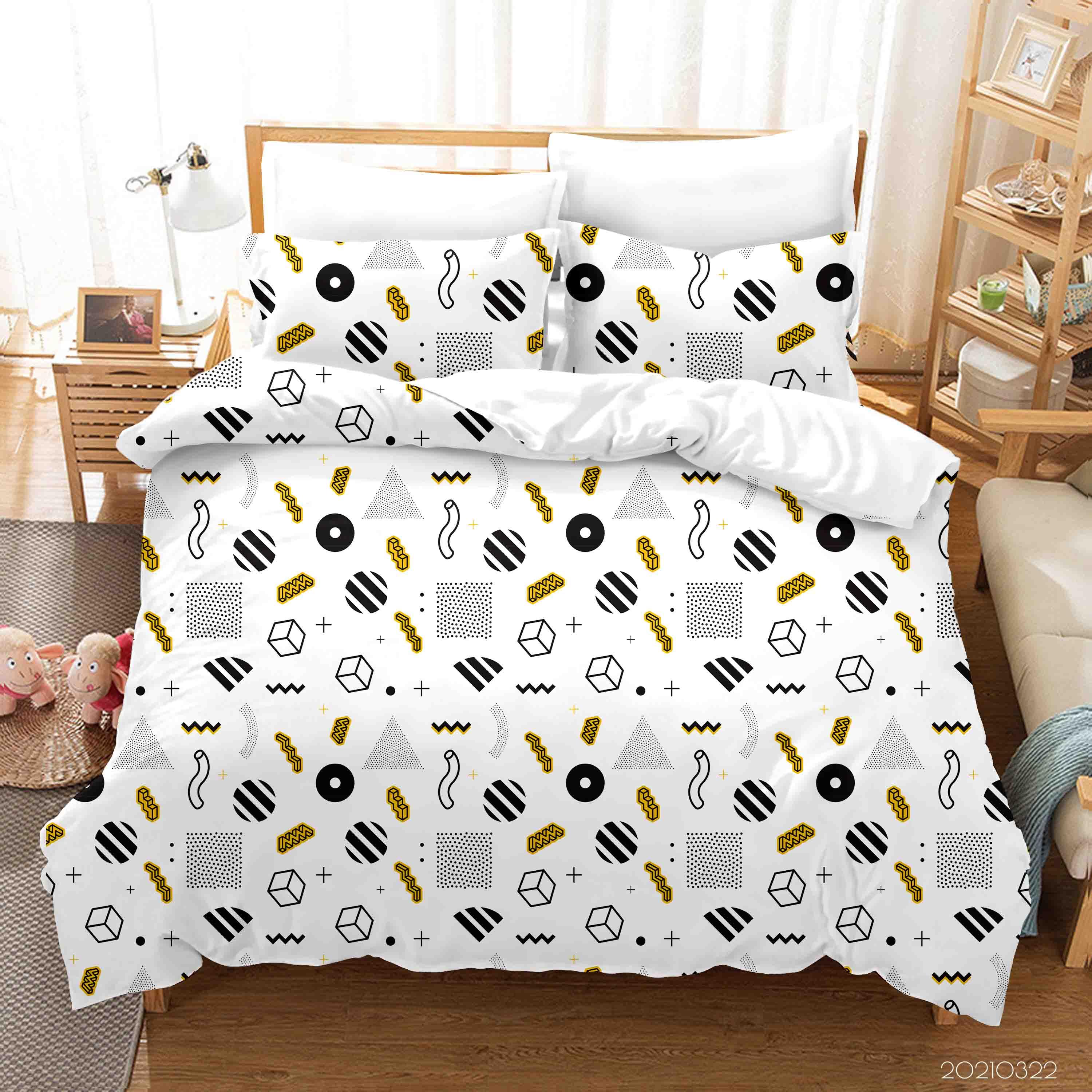 3D Abstract Geometric Pattern Quilt Cover Set Bedding Set Duvet Cover Pillowcases 123- Jess Art Decoration