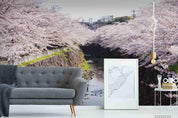 3D Pink Cherry Blossom Wall Mural Wallpaper LQH 362- Jess Art Decoration