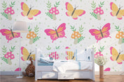 3D Pink Butterfly Wall Mural Wallpaper 189- Jess Art Decoration