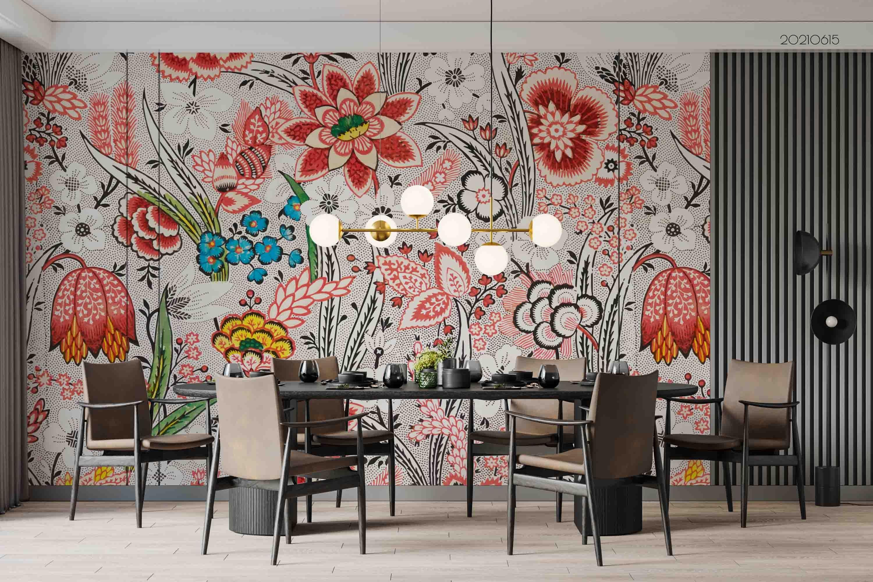 3D Wintage Floral Pattern Seamless Wall Mural Wallpaper SWW2453- Jess Art Decoration