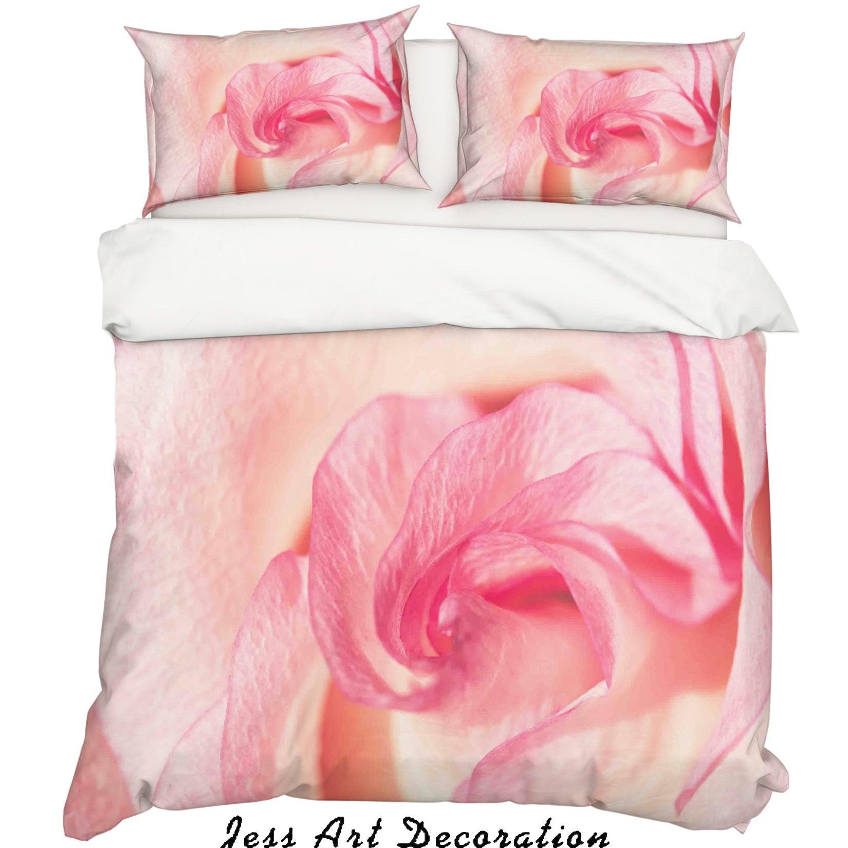 3D Pink Flower Quilt Cover Set Bedding Set Pillowcases 69- Jess Art Decoration