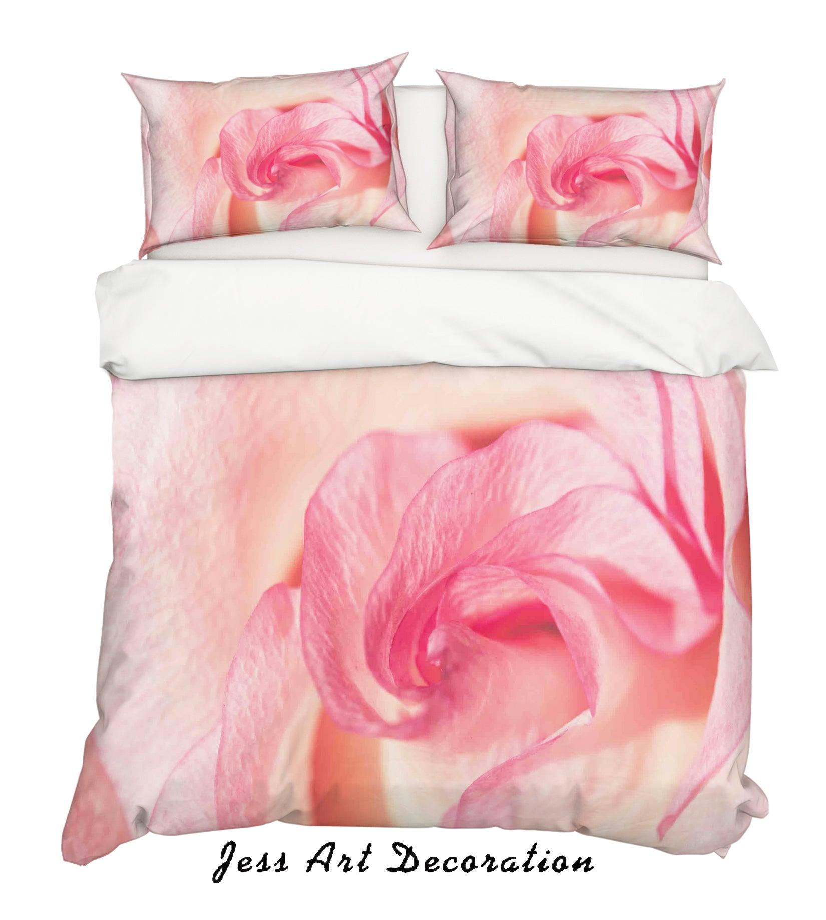 3D Pink Flower Quilt Cover Set Bedding Set Pillowcases 69- Jess Art Decoration