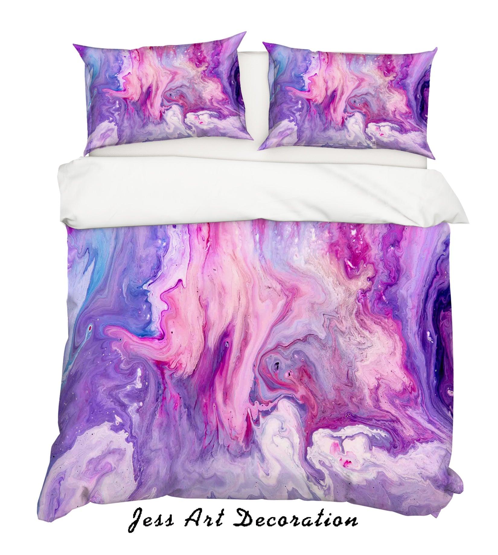 3D Purple Watercolor Quilt Cover Set Bedding Set Pillowcases 29- Jess Art Decoration