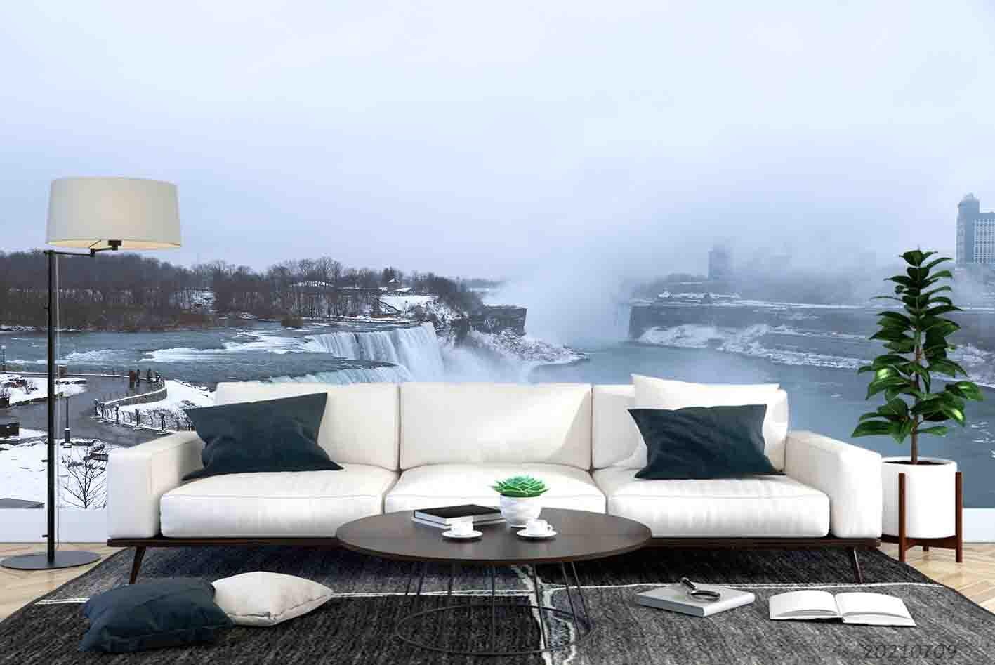 3D Waterfall Nature Spectacle Wall Mural Wallpaper SWW4151- Jess Art Decoration