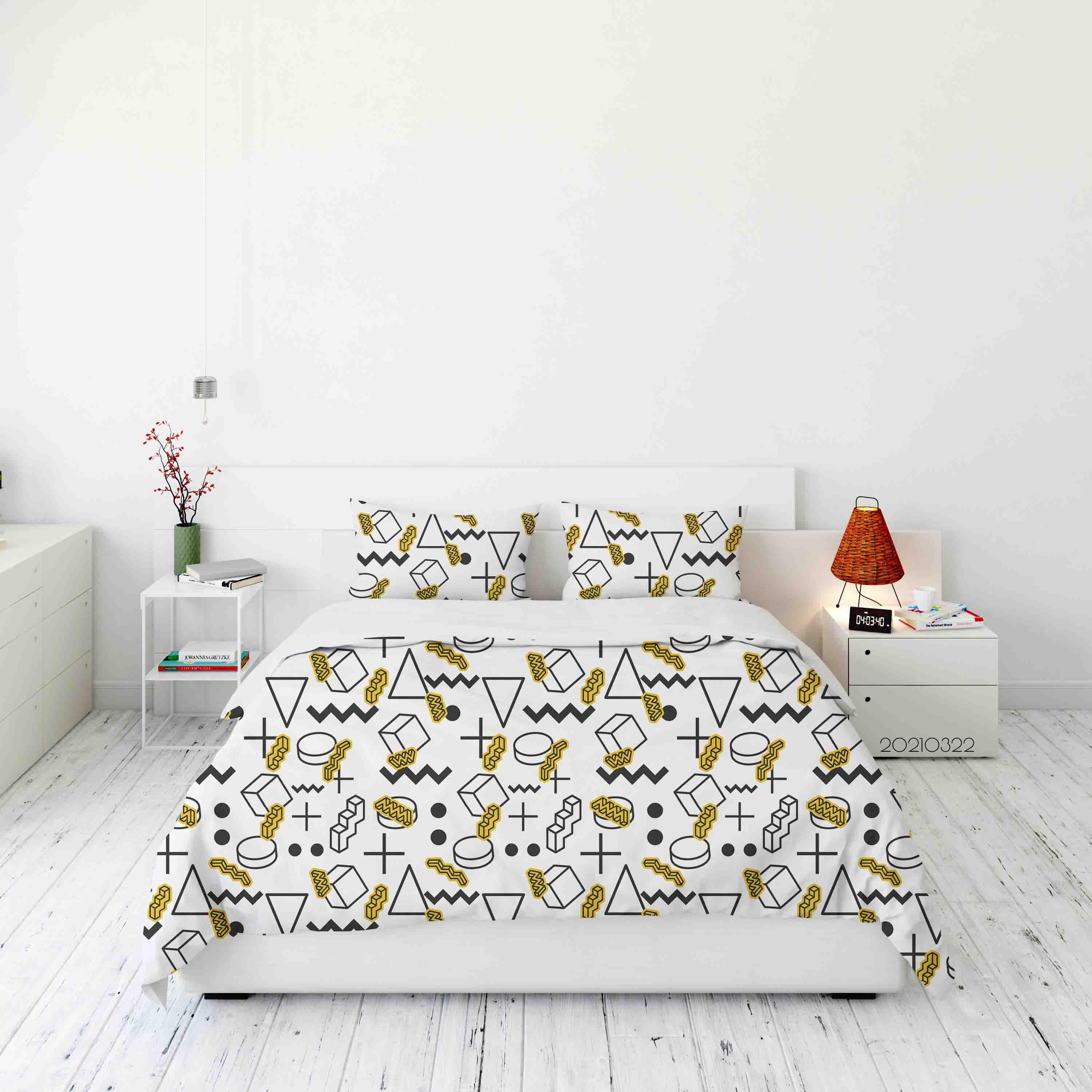 3D Abstract Geometric Pattern Quilt Cover Set Bedding Set Duvet Cover Pillowcases 24 LQH- Jess Art Decoration