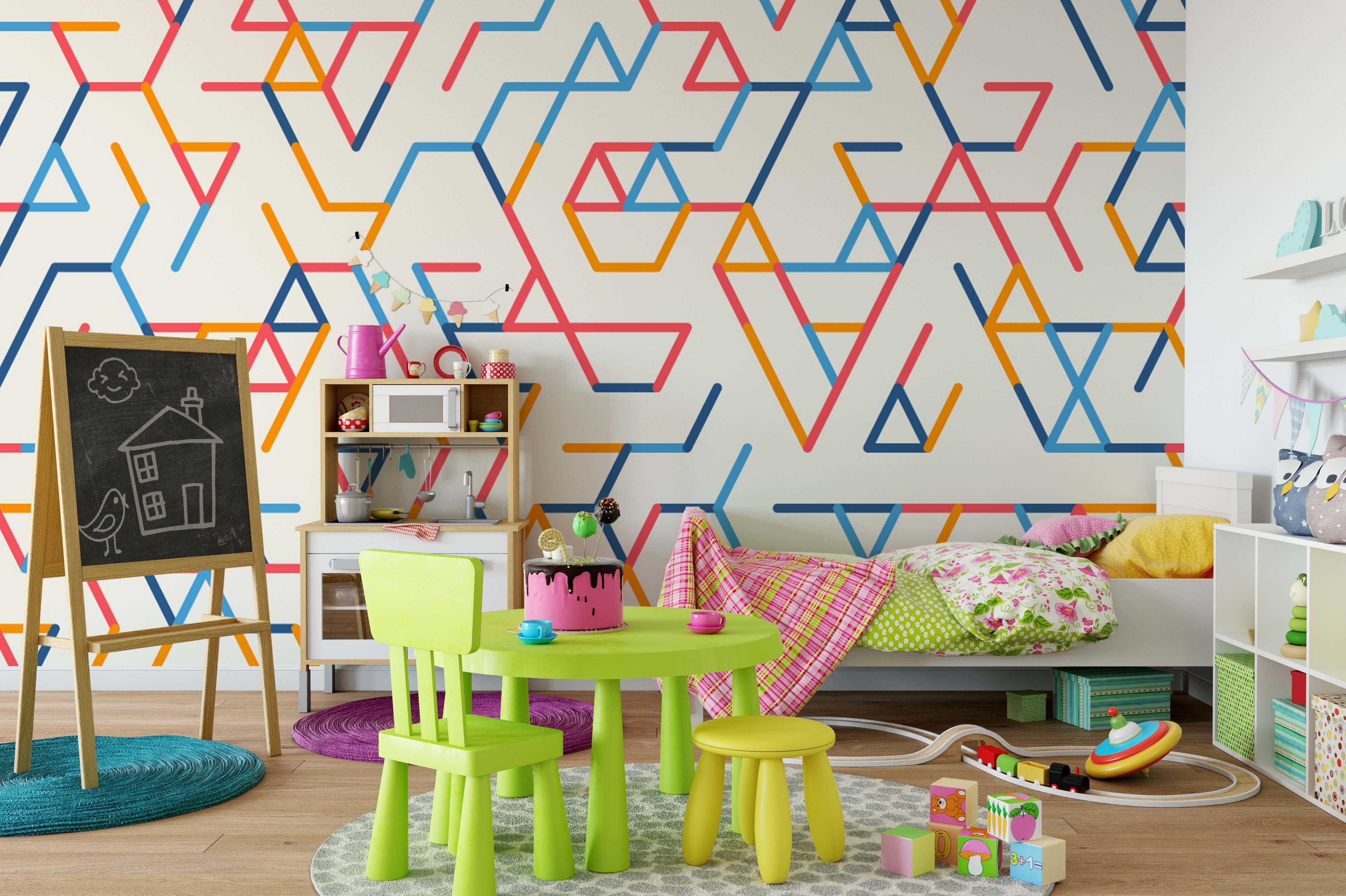 3D Color Geometric Pattern Wall Mural Wallpaper 75- Jess Art Decoration